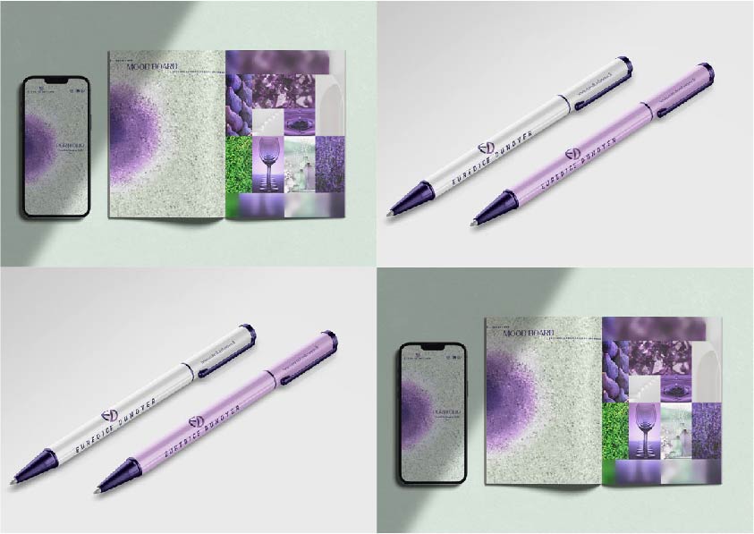 Page d'acceuil application, magazine et stylos